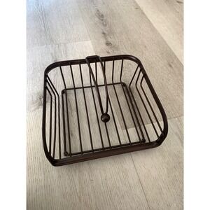Bronze Metal Wire Napkin Holder with Weighted Arm Square Rustic Kitchen Caddy‎
